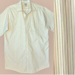 LL Bean Mens Classic Short Sleeve Button Down Shirt Wrinkle Resistant XLT Stripe
